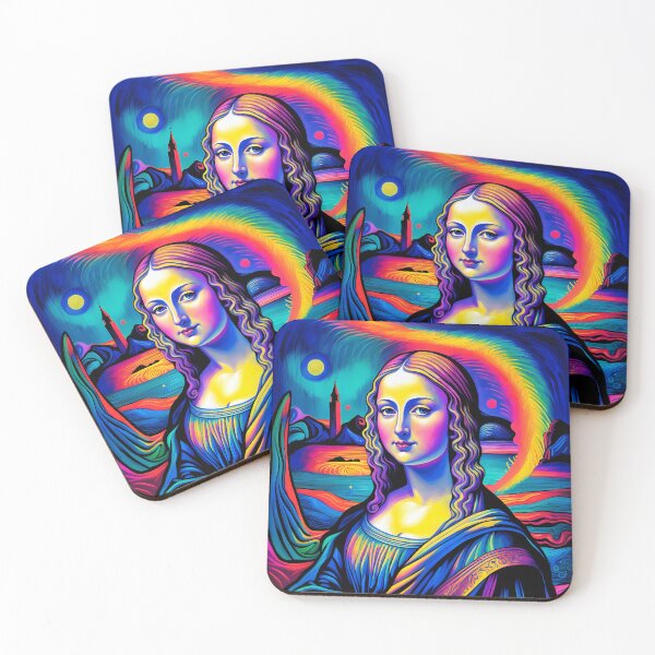 Item preview, Psychedelic Mona Lisa - Trippy Renaissance Portrait designed and sold by Lucid Dream Pixel.