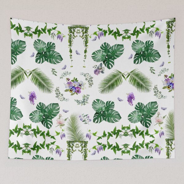 Item preview, Botanical Garden Frame – Tropical Leaves & Flowers Aesthetic designed and sold by FunForgeStudio.