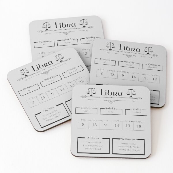 Item preview, Libra Character Sheet - Zodiac x Dungeons & Dragons designed and sold by ShopStellar.