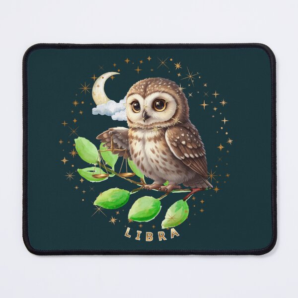 Item preview, Cute Libra Owl with Scales – Adorable Zodiac Animal for Kids designed and sold by EnlightArt.
