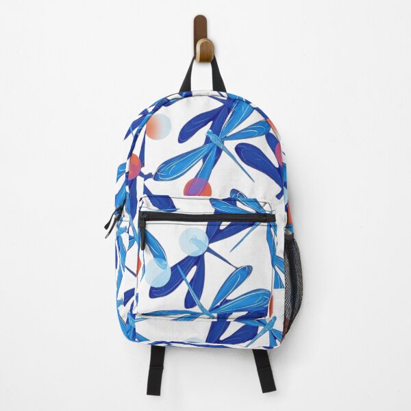 Item preview, Vibrant Blue Dragonfly & Coral Sun Pattern designed and sold by Siriusvibes.