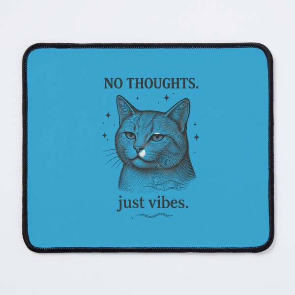Item preview, No Thoughts Just Vibes Cat Shirt, Chill Cat Aesthetic Tee, Minimalist Relaxed Mood T-Shirt, Gen Z Vibe Humor Design designed and sold by AdicretorDesign.