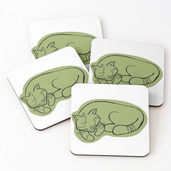 Item preview, Happy Green Sleeping Cat  designed and sold by DanielleFishIll.