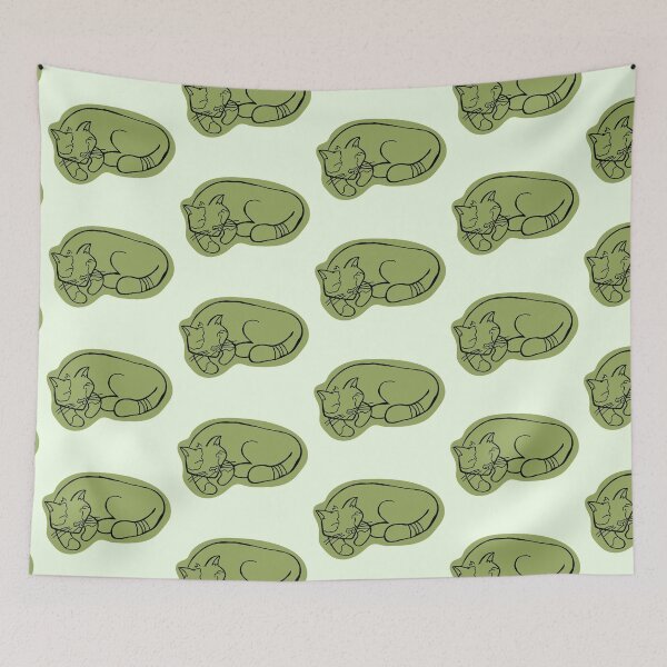 Item preview, Happy Green Sleeping Cat  designed and sold by DanielleFishIll.