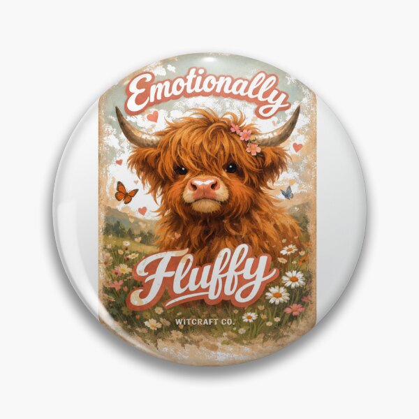 Item preview, Emotionally Fluffy Highland Cow – Cute Funny Cow, Cozy Animal Humor designed and sold by WitCraftCo.