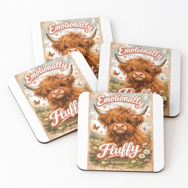 Item preview, Emotionally Fluffy Highland Cow – Cute Funny Cow, Cozy Animal Humor designed and sold by WitCraftCo.