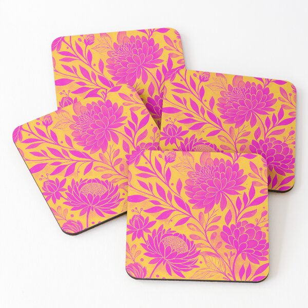 Item preview, Neon Fuchsia Floral Garden Retro Boho Chic designed and sold by AOCollections.