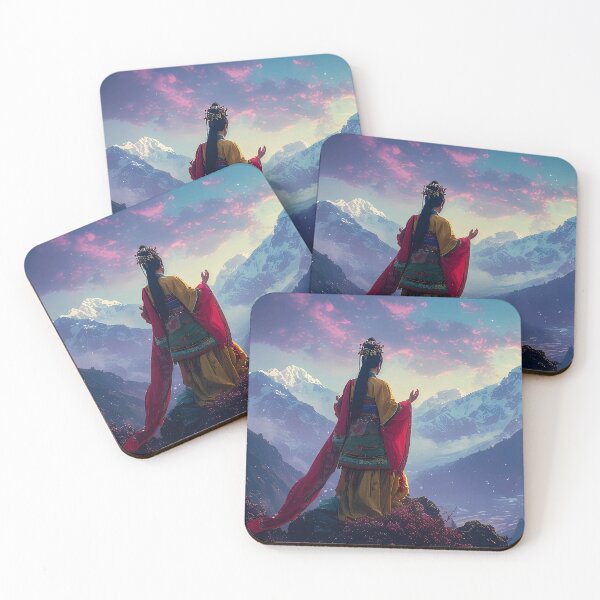 Aperçu de l'œuvre Zen Himalayan Landscape — Méditation Montagnes Mystiques créée et vendue par Schoenenwald - Illustrations Uniques et Originales.
