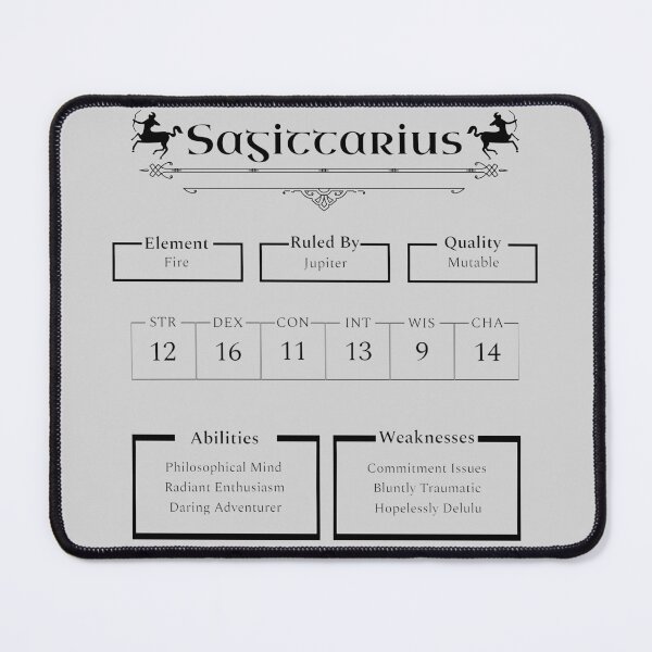 Item preview, Sagittarius Character Sheet - Zodiac x Dungeons & Dragons designed and sold by ShopStellar.