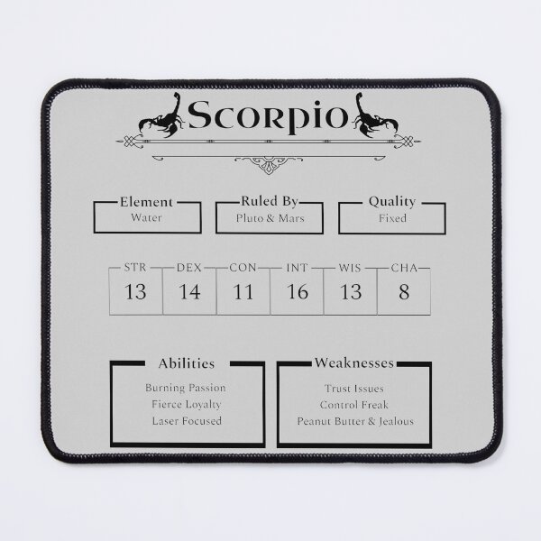 Item preview, Scorpio Character Sheet - Zodiac x Dungeons & Dragons designed and sold by ShopStellar.