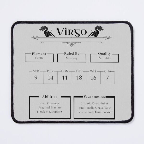 Item preview, Virgo Character Sheet - Zodiac x Dungeons & Dragons designed and sold by ShopStellar.