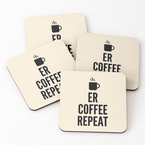Artikelvorschau, ER Coffee Repeat Lustiges Krankenschwester-Koffein-Süchtiges Geschenk für ER-Mitarbeiter-Geschenkdesign entworfen und verkauft von Dantin.