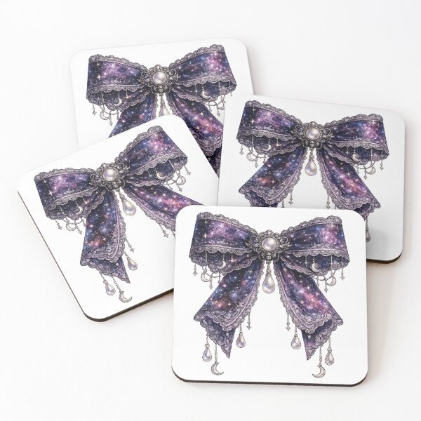 Item preview, Galaxy Lace Bow with Moon Charms designed and sold by jgvisualarts.