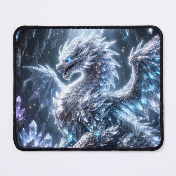 Item preview, Crystal Cave Dragon – Ice Dragon in Crystal Cavern, Glowing Fantasy Dragon, Magical Beast, Epic Dragon Art, Dark Fantasy Illustration, Mystic Creature designed and sold by DrakariArt.