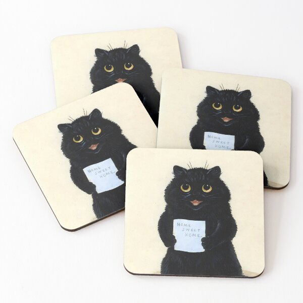 Item preview, Cute Black Cat Home Sweet Home - Louis Wain designed and sold by Jon-Baran.