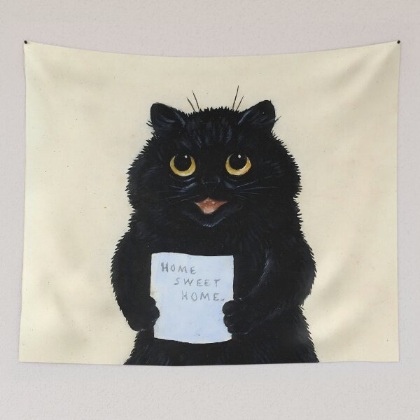 Item preview, Cute Black Cat Home Sweet Home - Louis Wain designed and sold by Jon-Baran.