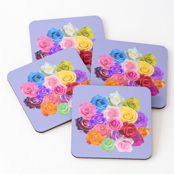 Item preview, Vibrant Rainbow Rose Bouquet - Colorful Multi-Colored Floral Art designed and sold by SolutionsArt.
