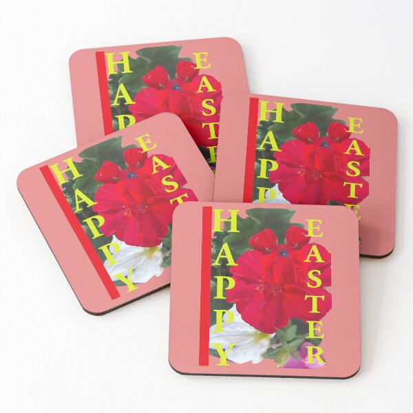Item preview, "THE DOUBLE RED FLOWER HAPPY EASTER" D designed and sold by VAVibrationArt.