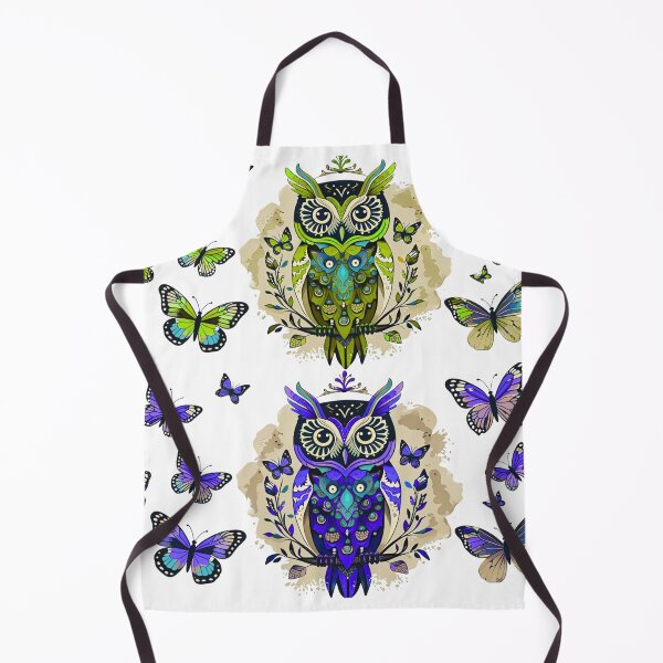 Item preview, Nordic Folk Art Owls with Buttrflies designed and sold by Happy4uuuu.