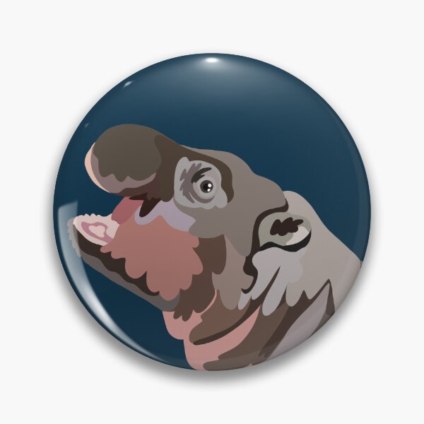 Item preview, P is for Pygmy Hippo, , Cute Hippo Illustration – Funny Animal Art for Hippo Lovers designed and sold by PrettylittlepastelUk.