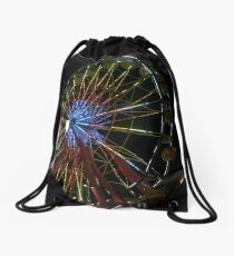 nighttime ferris wheel Drawstring Bag