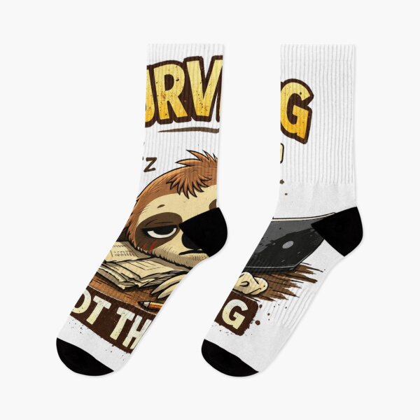 Item preview, Surviving Not Thriving Tired Sloth Meme Design designed and sold by Wolf Creator.