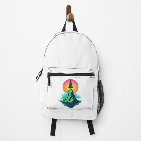 Item preview, Neon Crystal Mountain – Avant-garde Pop Art with Pine Tree designed and sold by GreenDreamArt.