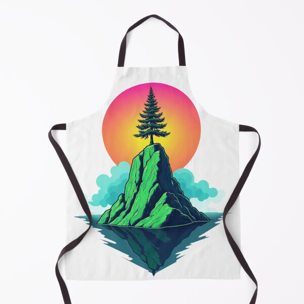 Item preview, Neon Crystal Mountain – Avant-garde Pop Art with Pine Tree designed and sold by GreenDreamArt.
