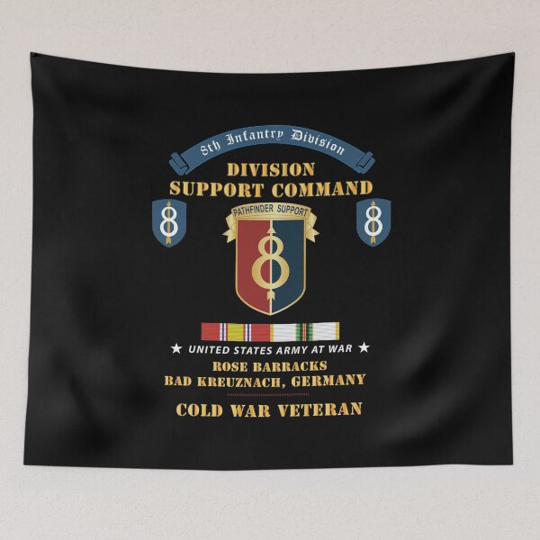 Item preview, 8th Infantry Division Scroll - Division Support Comand - Rose Barracks, Bad Kreuznach, Germany - Cold War Vet w COLD SVC X 300 designed and sold by Military Insignia Products.
