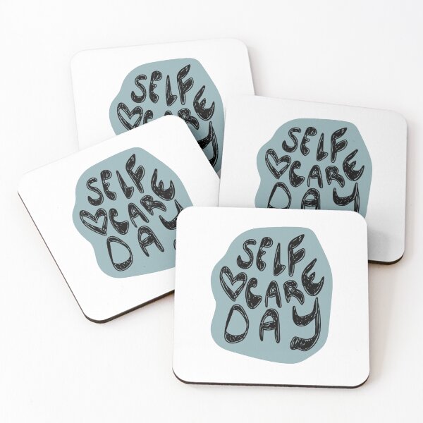 Item preview, 'self care day' teal sketchy style hand drawn font designed and sold by DanielleFishIll.