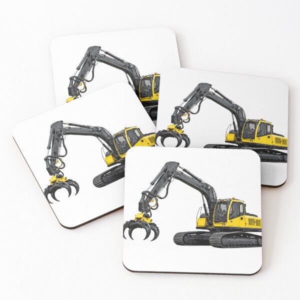 Item preview, Industrial Grapple Excavator Heavy Machinery Illustration designed and sold by Radekku.
