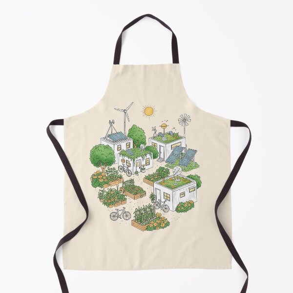 Item preview, Cozy Hand Drawn Solarpunk Community Eco Village designed and sold by SholoStudio.
