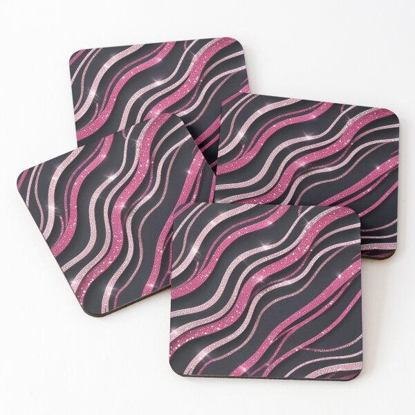 Item preview, glitter pink stripes designed and sold by quotefactory.