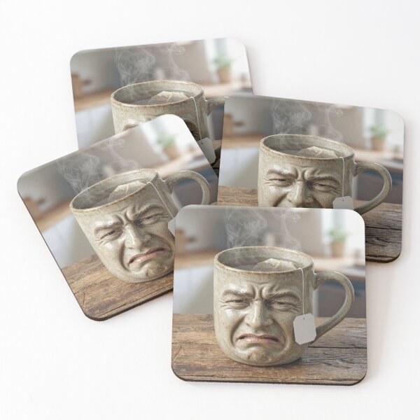 Item preview, Cringing Mug Face with Tea Bag in Hot Water  designed and sold by Maria Dryfhout.