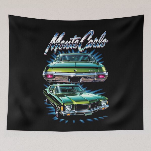 Item preview, 1972 Monte Carlo Forest Green Dual View Classic Car Art designed and sold by TheArtOfCar.