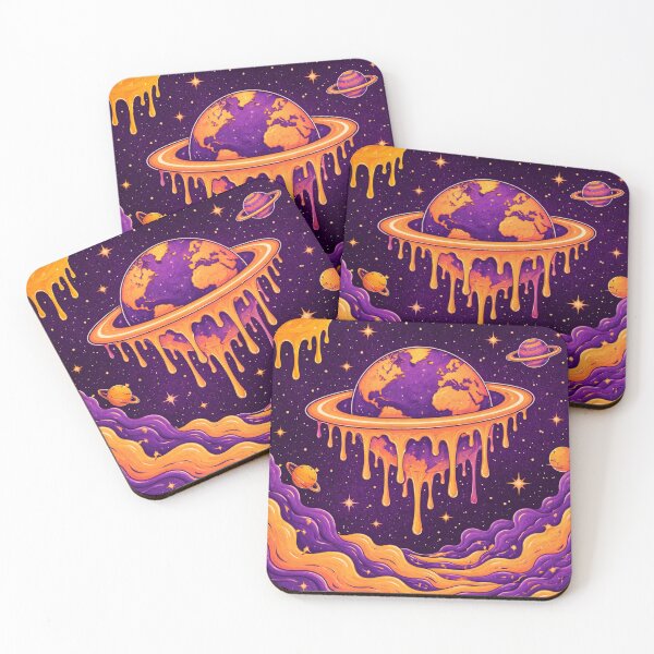 Item preview, Melting Universe – Surreal Psychedelic Cosmic Dripping Planet designed and sold by DrizzyV.