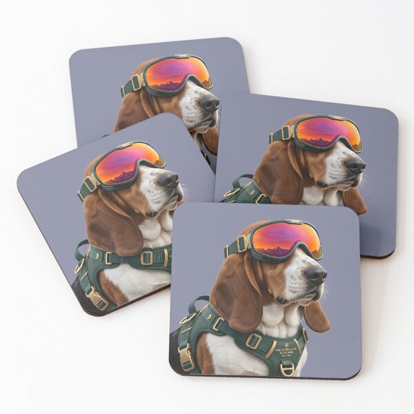 Item preview, Basset Hound Mountaineer Adventure Dog Alpine Explorer designed and sold by The BreedBoutique.