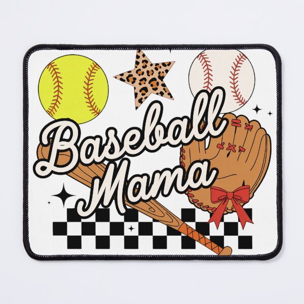 Item preview, Retro Baseball Mama - Leopard Star and Checkerboard Aesthetic designed and sold by pixelspaperslab.