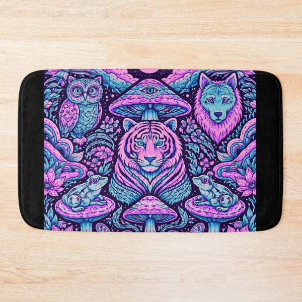 Item preview, Psychedelic Animal Jungle – Two Color Trippy Wildlife Scene designed and sold by DrizzyV.