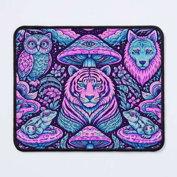 Item preview, Psychedelic Animal Jungle – Two Color Trippy Wildlife Scene designed and sold by DrizzyV.