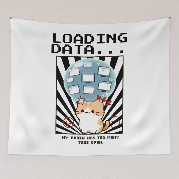 Item preview, Loading data... my brain has too many tabs open. designed and sold by PatronesKawai.