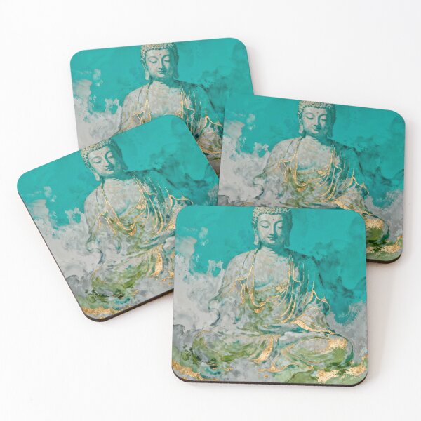Item preview, Serene Buddha in gold and teal designed and sold by paulrommer.