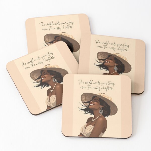 Item preview, The World Needs Your Story Even the Messy Chapters — Black Woman Inspirational Quote Art Elegant Illustration designed and sold by nancysdaughter.
