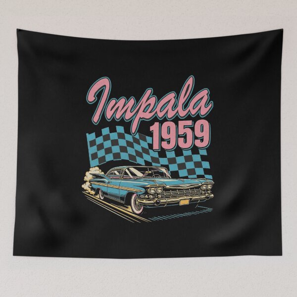Item preview, 1959 Impala Retro Neon Bat Wing Classic Car Art designed and sold by TheArtOfCar.