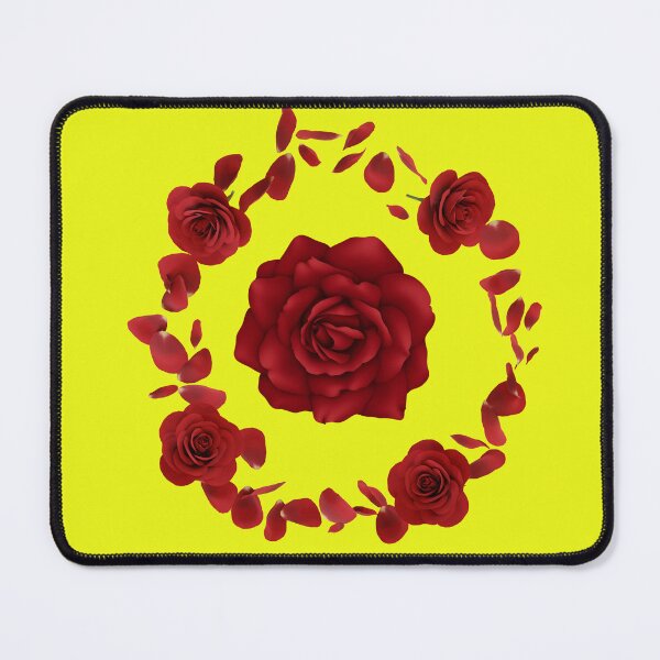 Item preview, Deep Red Rose with Floating Petal Wreath - Romantic Floral Circle designed and sold by SolutionsArt.