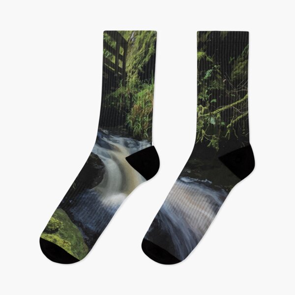 Item preview, Small Forest Waterfall Beneath Wooden Bridge designed and sold by Arturo Daniel Garcia Palomo.