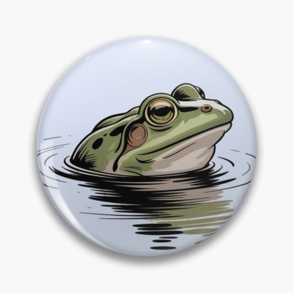 Item preview, a frog partially submerged in calm water designed and sold by 123ks.