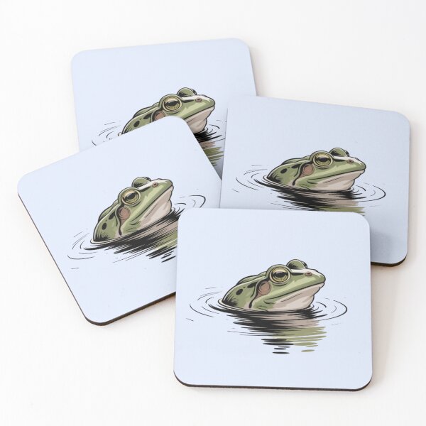 Item preview, a frog partially submerged in calm water designed and sold by 123ks.