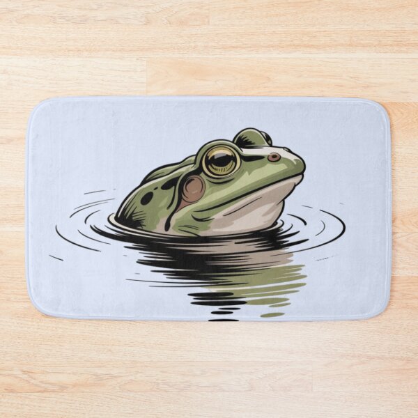 Item preview, a frog partially submerged in calm water designed and sold by 123ks.