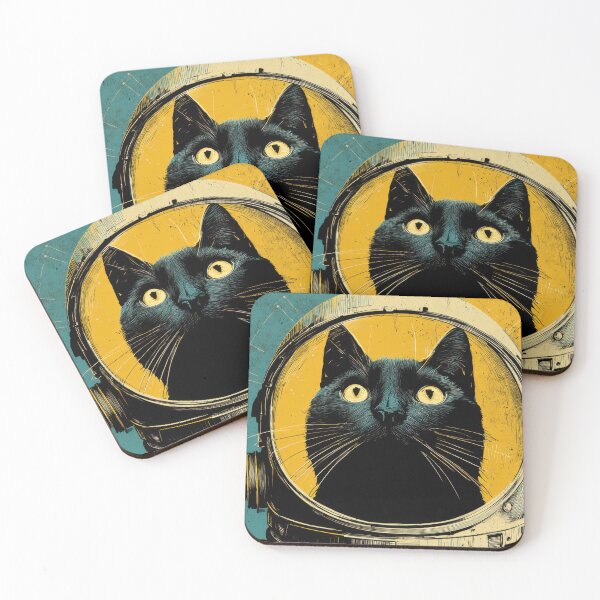Item preview, Black cat in an astronaut helmet designed and sold by anytka.
